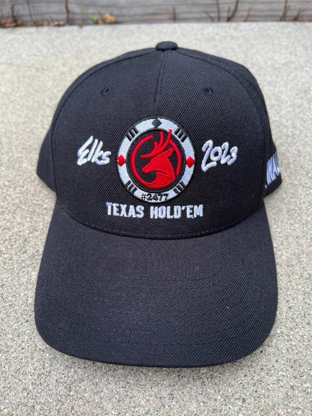 ELKS 2023 Texas Hold Em Final Table Snapback Hat Men's One Size Black #2477 Cap